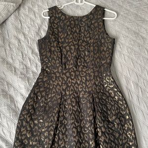 Black leopard print dress